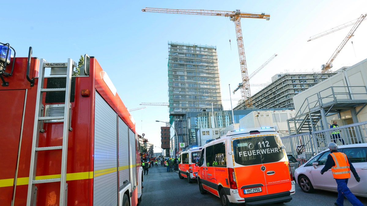 Hamburg construction accident scene