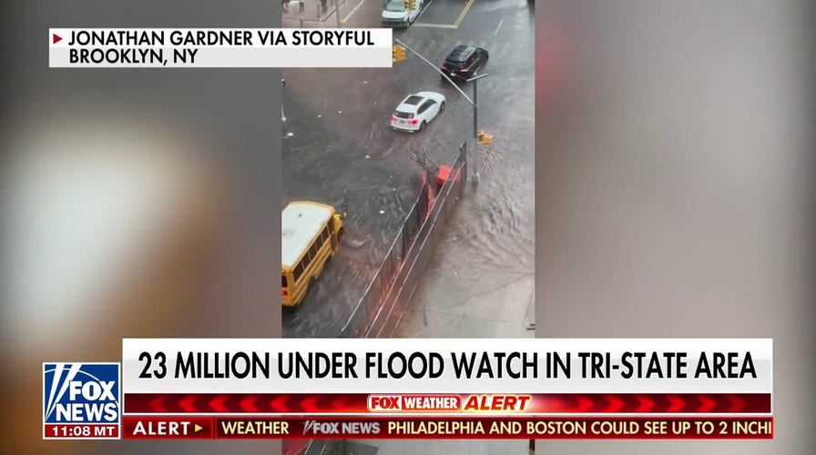 Brooklyn commuters horrified as city bus begins to fill with floodwater