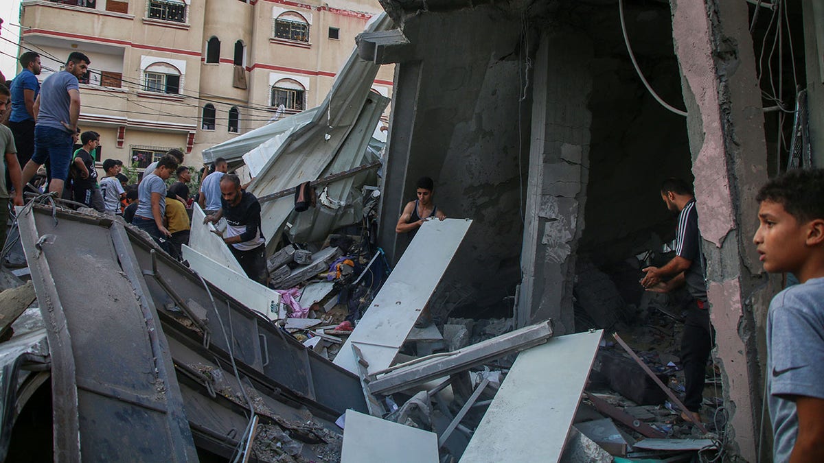 Damage from airstrike in Khan Younis