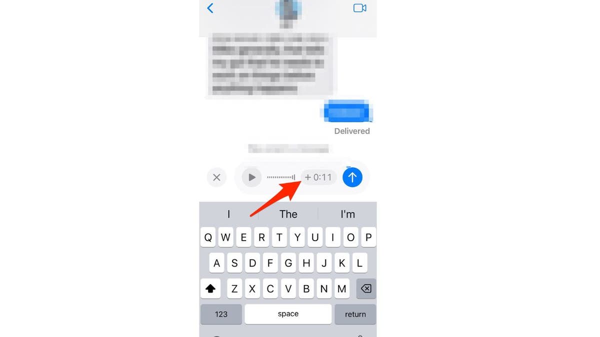 Screenshot of the audio message.