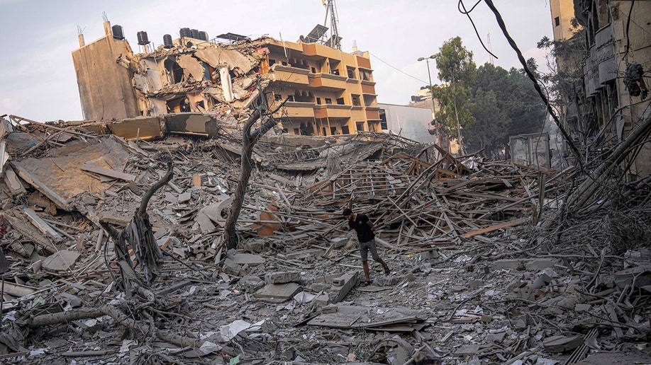 rubble of a building in Gaza