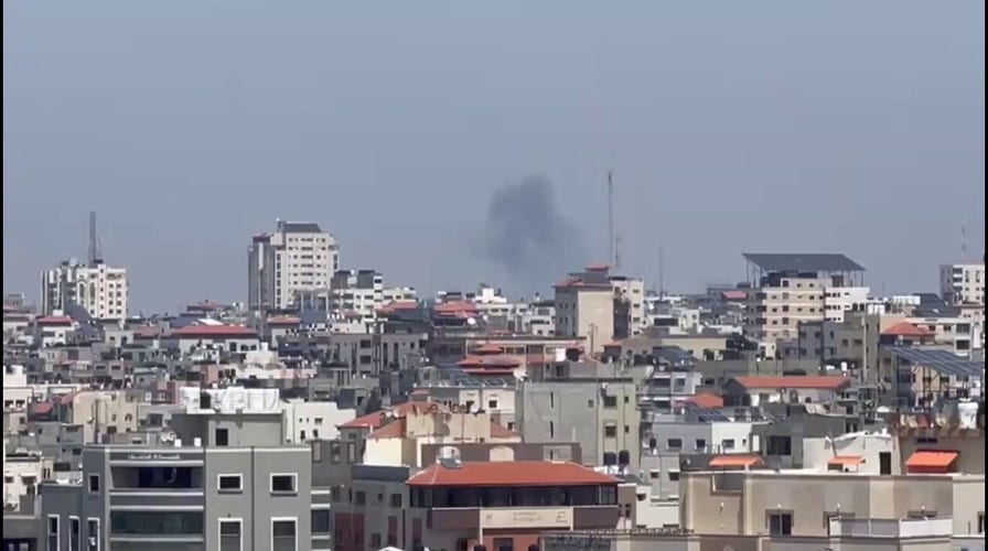 Iron dome intercepting rockets over Gaza