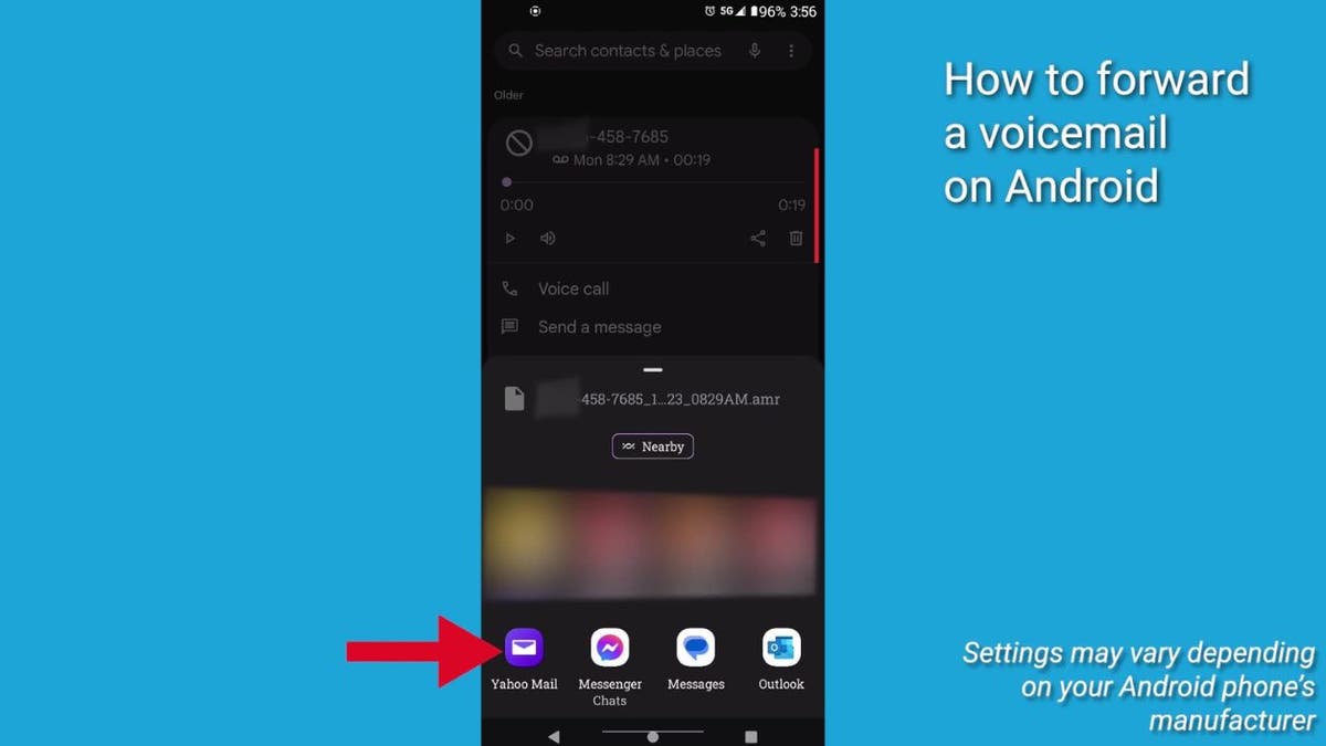 Image of voicemail audio clip on Android phone