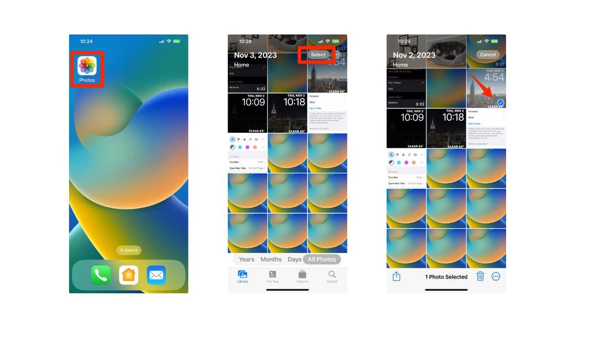 screenshots of iPhone settings