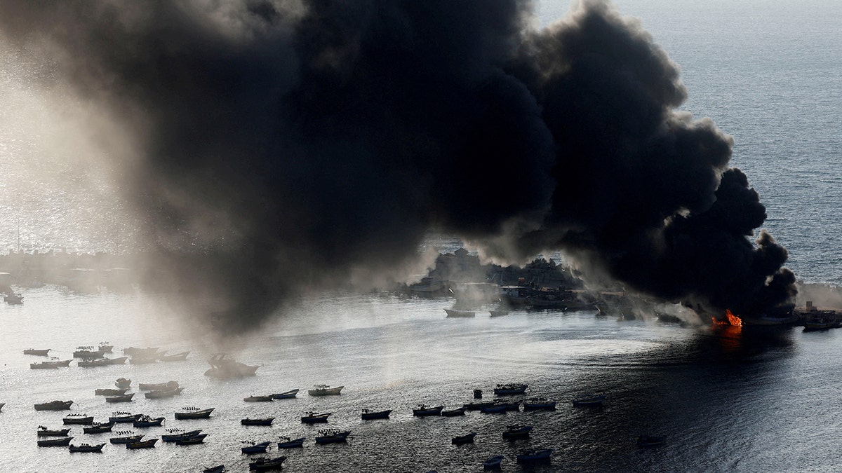 A huge plume of smoke