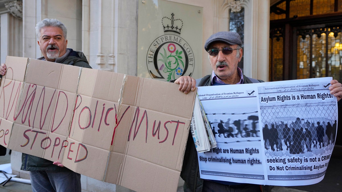 protesters at court