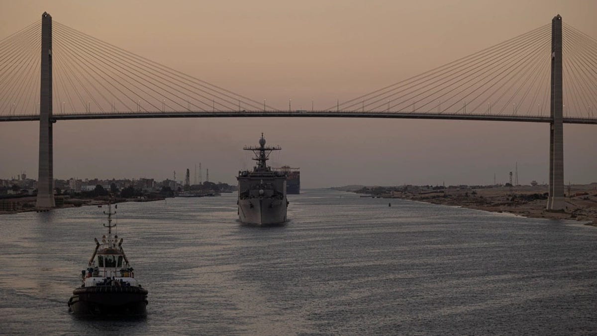 USS Carter Hall in Suez Canal