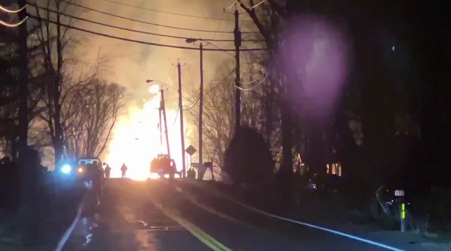Tractor-trailer slams into New York bridge, sparking massive fire