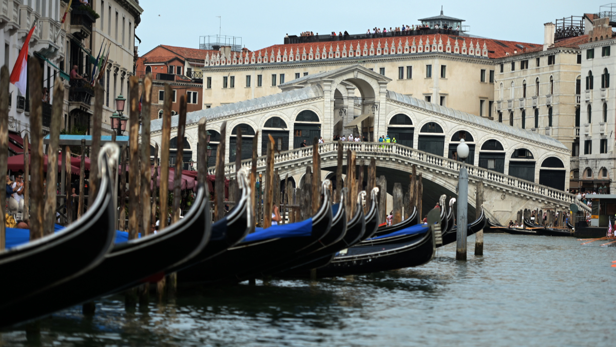 Gondolas seen in water