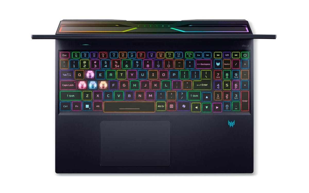Mechanical WASD keys on the Acer Predator Helios 16