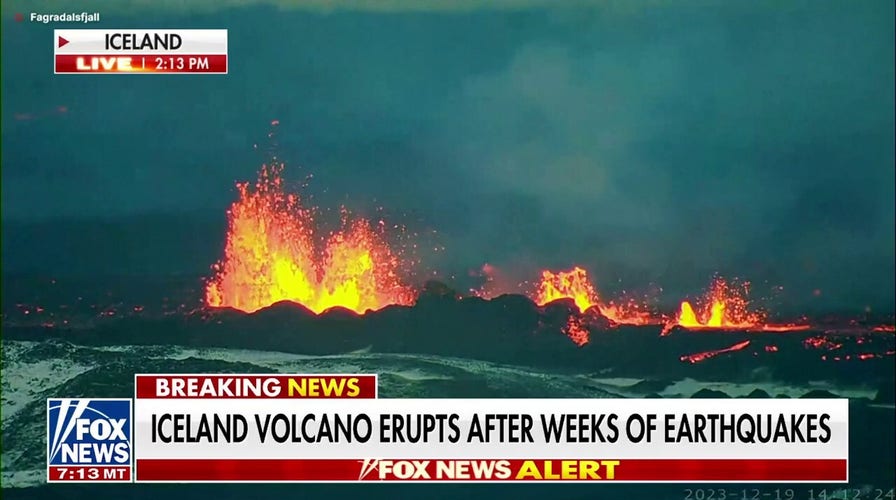  Iceland volcano erupts weeks after earthquakes