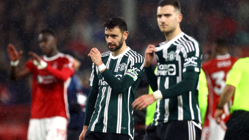 Soccer Football - Premier League - Nottingham Forest v Manchester United - The City Ground, Nottingham, Britain - December 30, 2023  Manchester United's Bruno Fernandes looks dejected after the match
