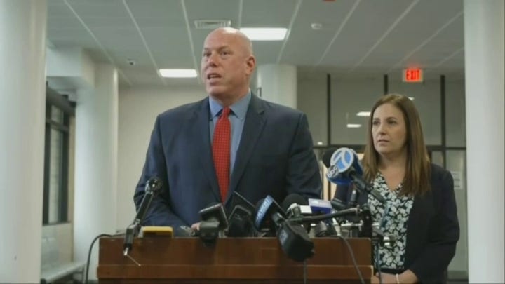 Suspected serial killer Rex Heuermann's defense attorney Michael Brown delivers remarks outside courthouse