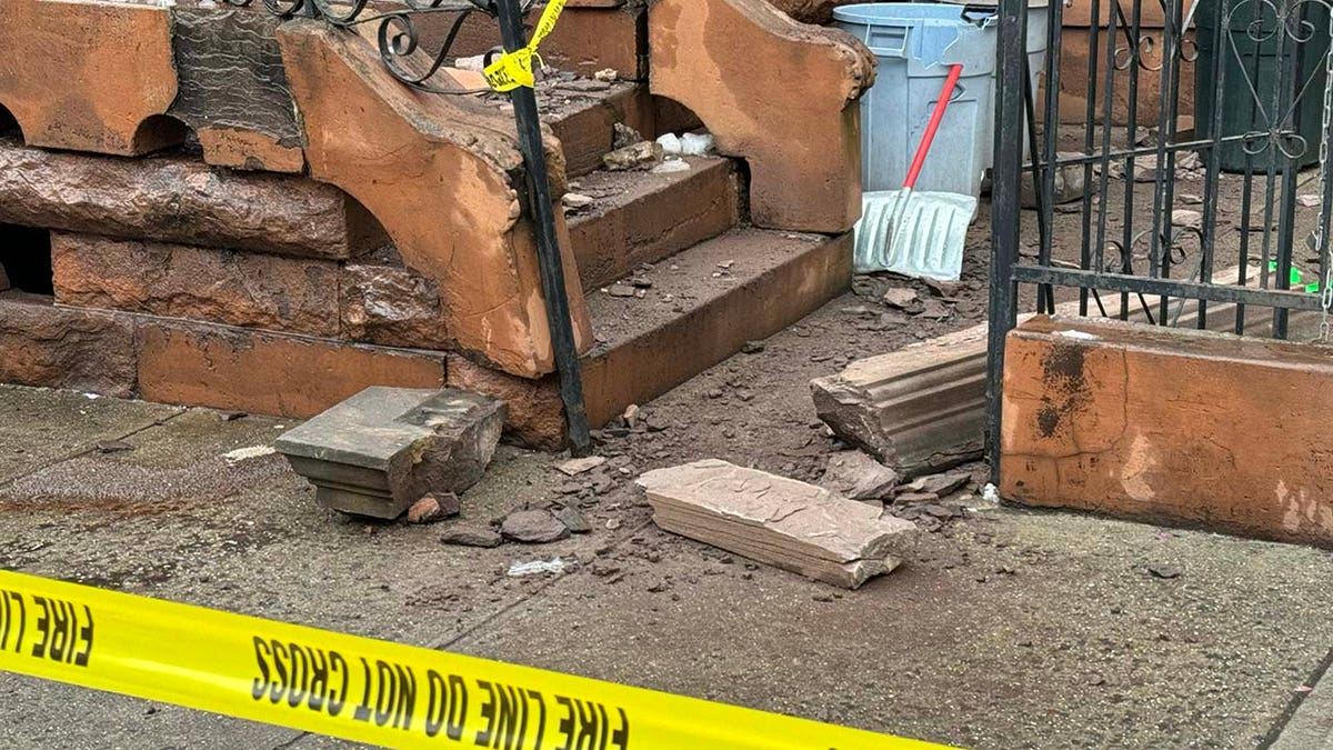 Rubble from the incident