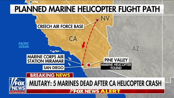 5 missing Marines confirmed dead after helicopter crash