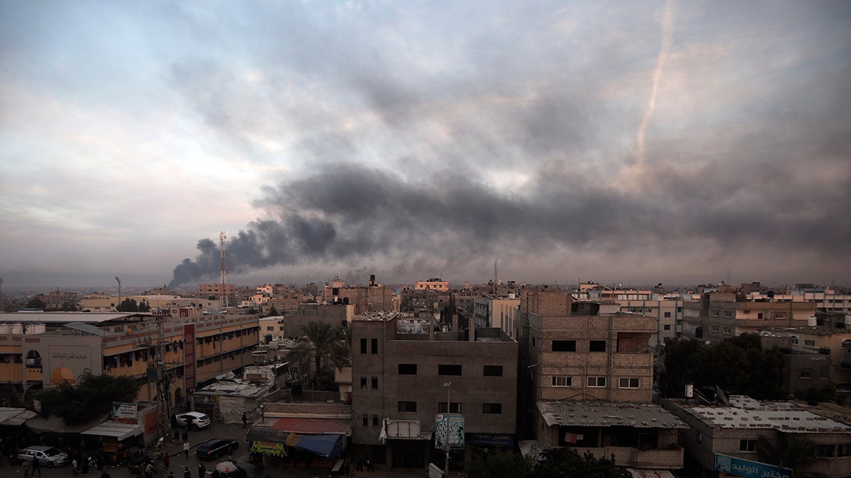 Smoke rises in Gaza