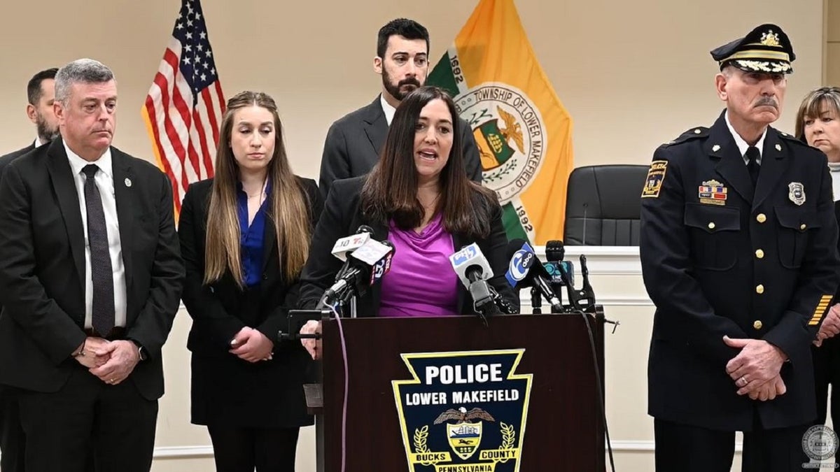 Bucks County authorities at a news briefing