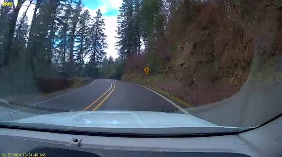 Car launches off road due to 'distracted driving,' police say