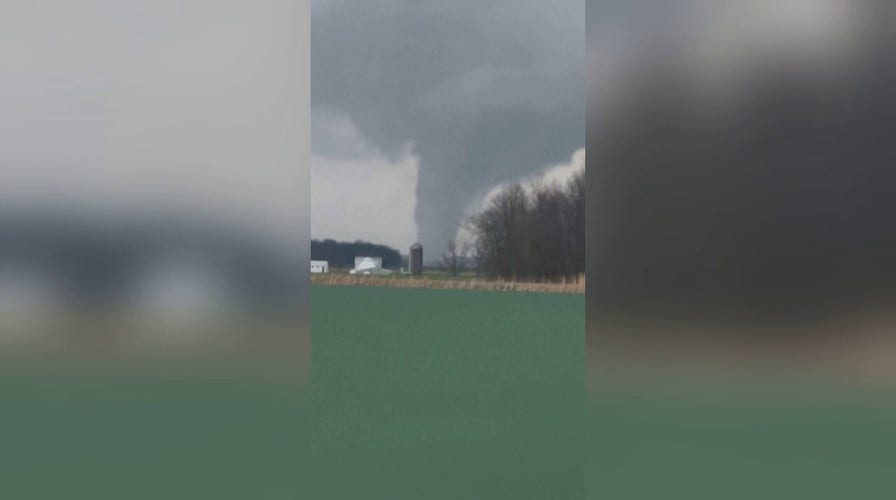 Tornado funnel seen in Hancock County, Ohio
