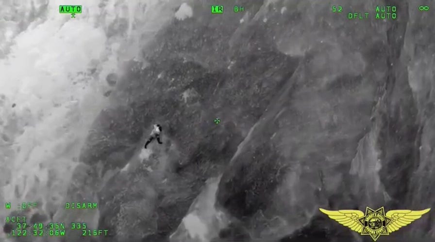 Man clinging to rock face is rescued after falling off cliff in Northern California