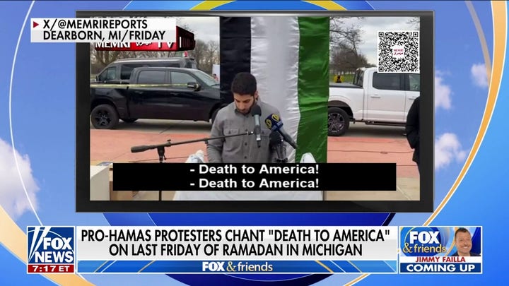 Pro-Hamas protesters chant 'Death to America' in Michigan