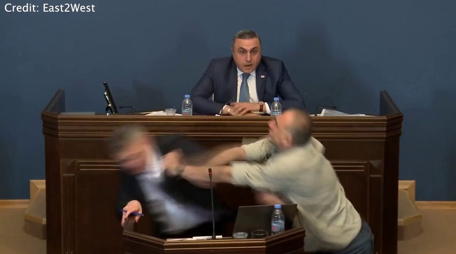 Georgia parliament descends into chaos as lawmakers throw punches over Putin-style ‘foreign agent’ bill