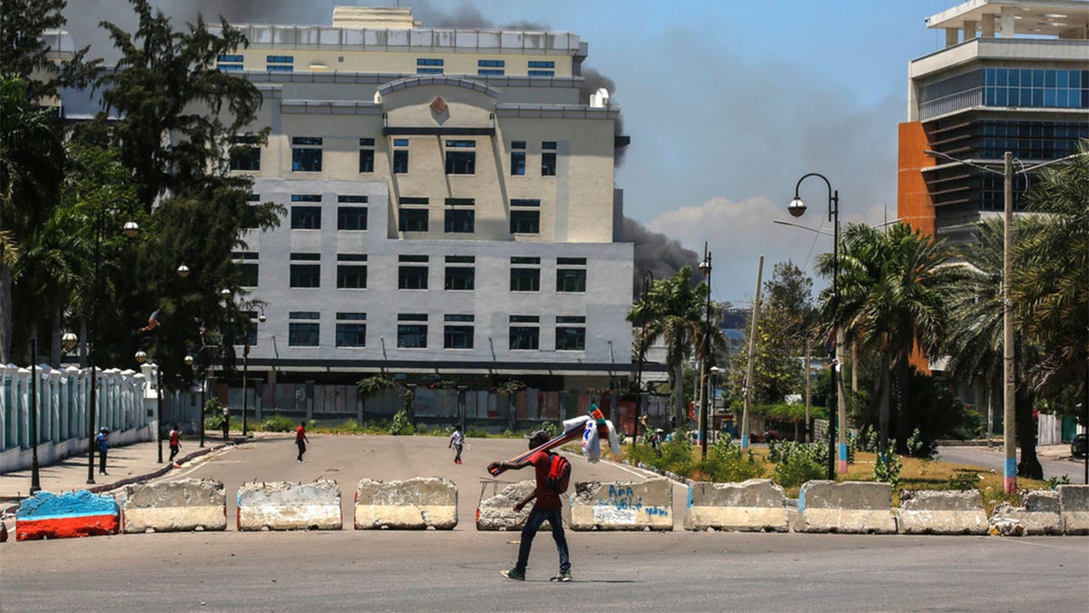 Man walking in Haiti