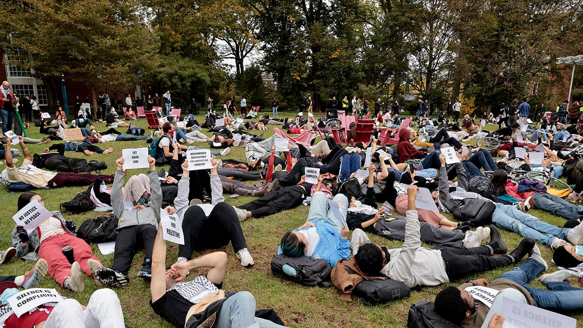 Harvard students die-in for Palestine