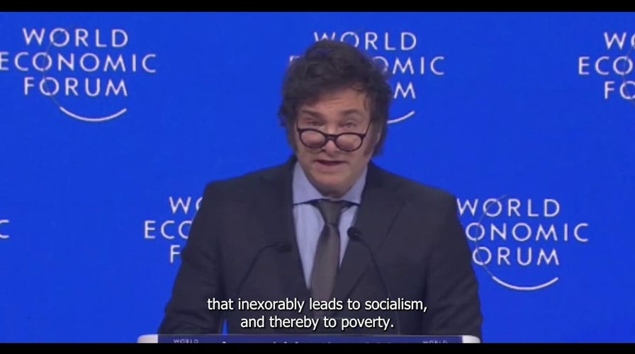 Argentina's Milei warns WEF to reject socialism, says 'Western world is in danger'