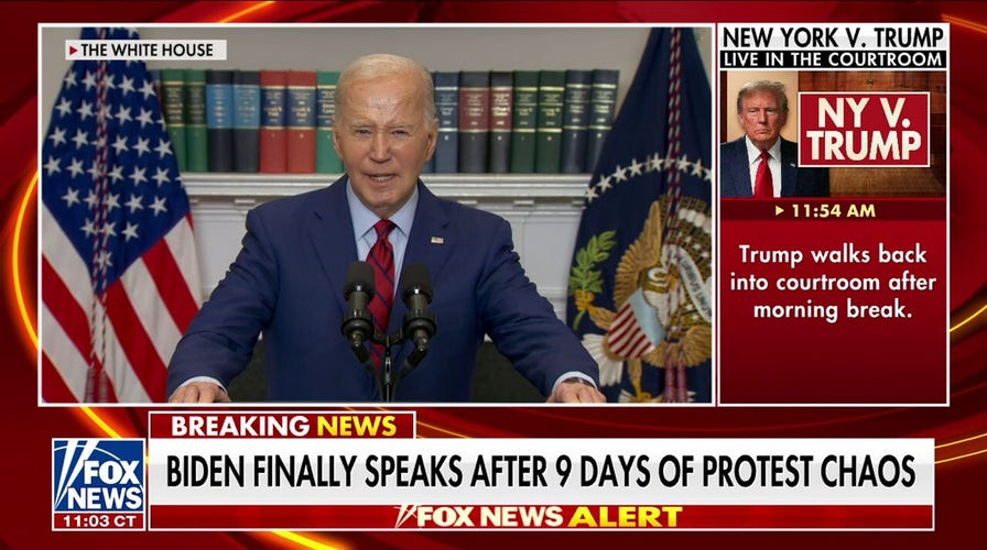 Biden condemns violent anti-Israel protests 9 days after chaos began