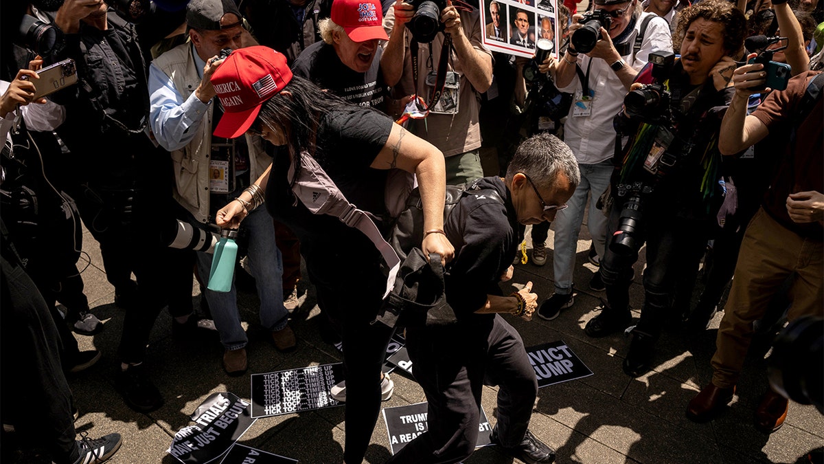 Trump trial protesters