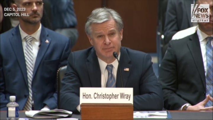 FBI Director Christopher Wray warns of 'blinking lights' from multiple threats to America
