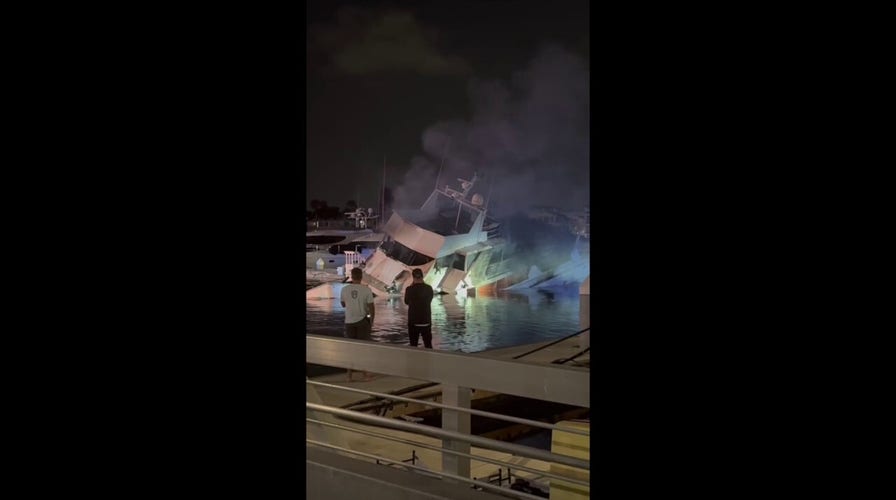 California luxury yacht sinks after catching fire