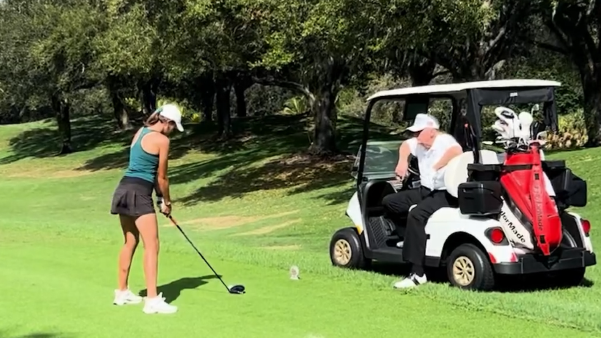 Trump watching Kai golf