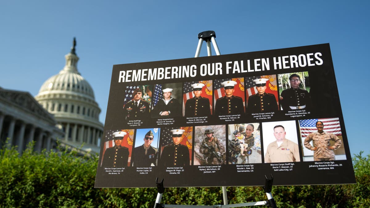 Photos of 13 US troops killed at Abbey Gate displayed in front of US Capitol