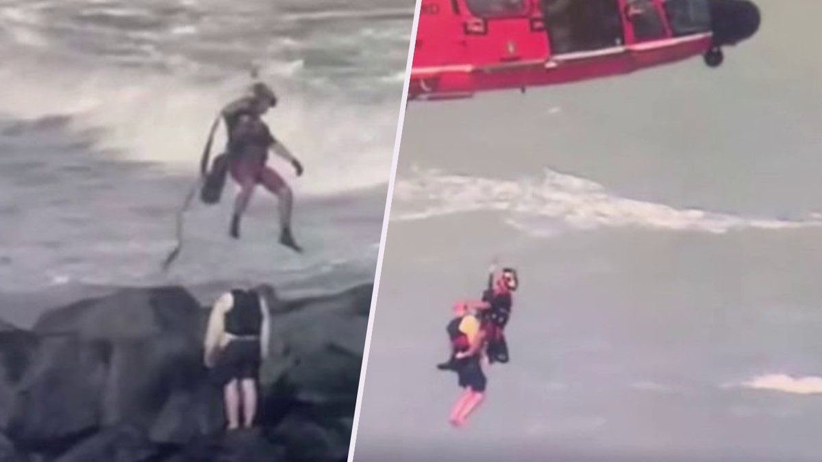 Man rescued from water by helicopter
