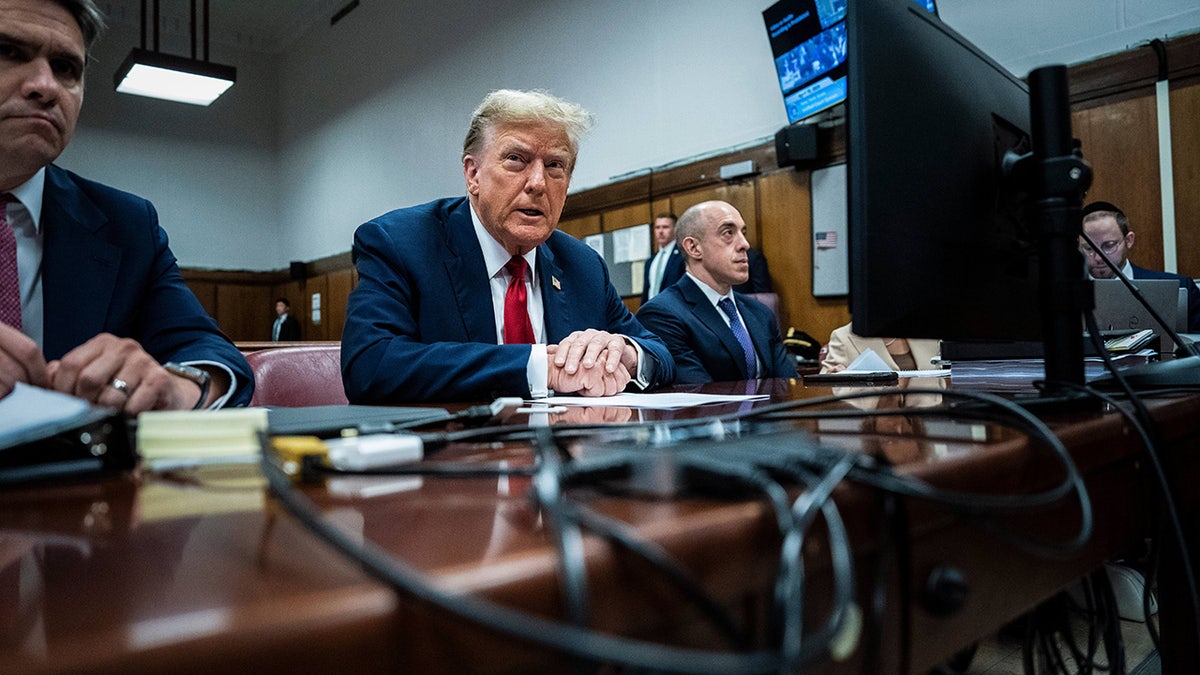 Former US President Donald Trump at Manhattan criminal court