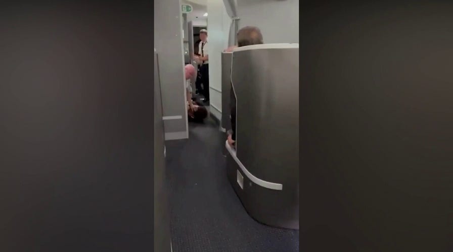 American Airlines passenger restrained, knocked down while trying to enter pilot cockpit: video