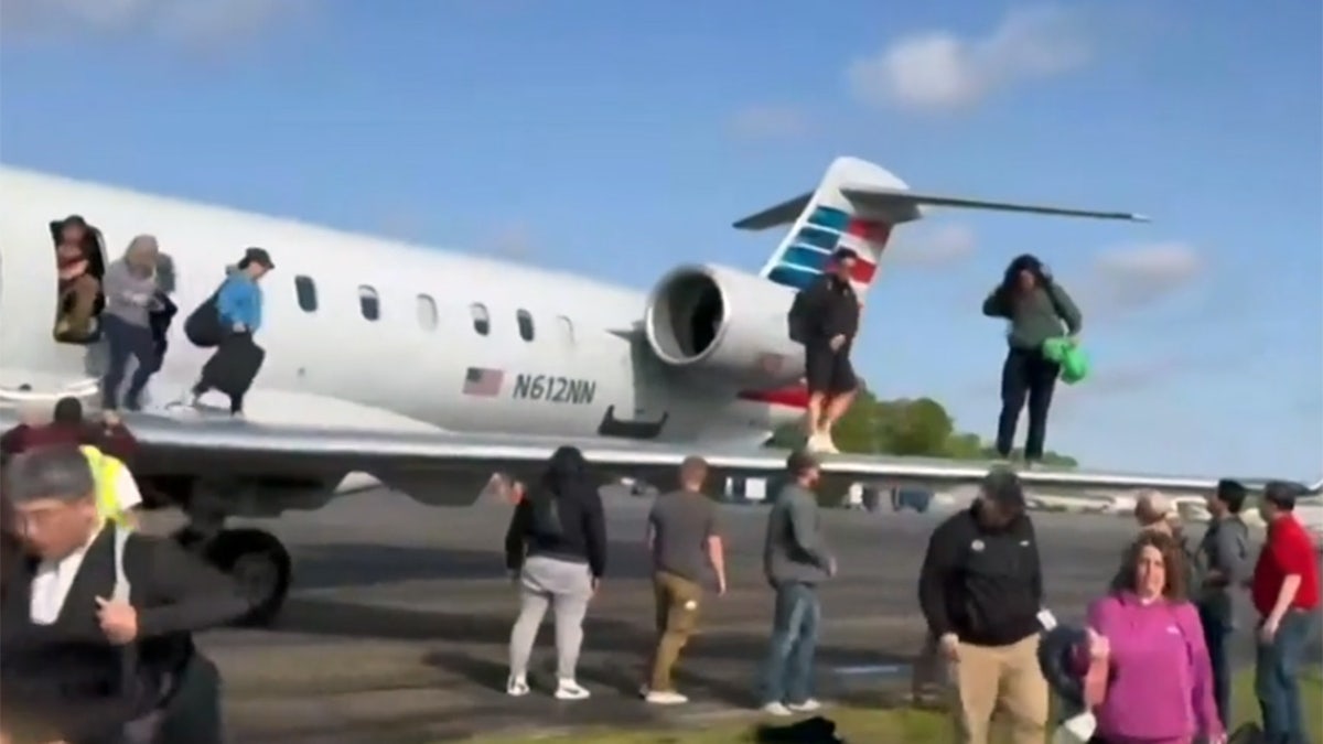 American Airlines regional jet evacuation