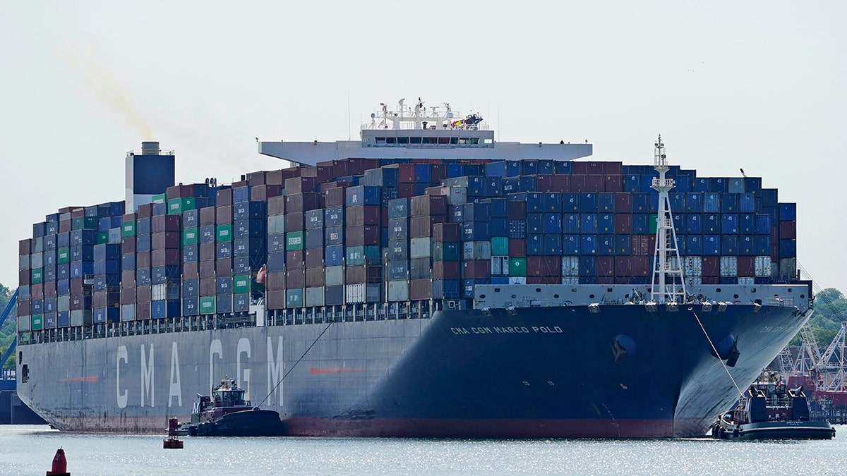 A massive cargo ship arrives in New Jersey