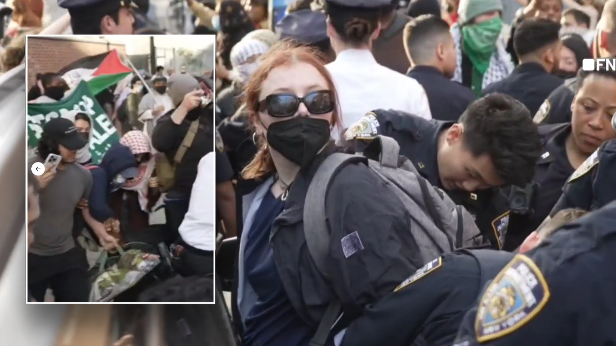 Split image of protesters being arrested