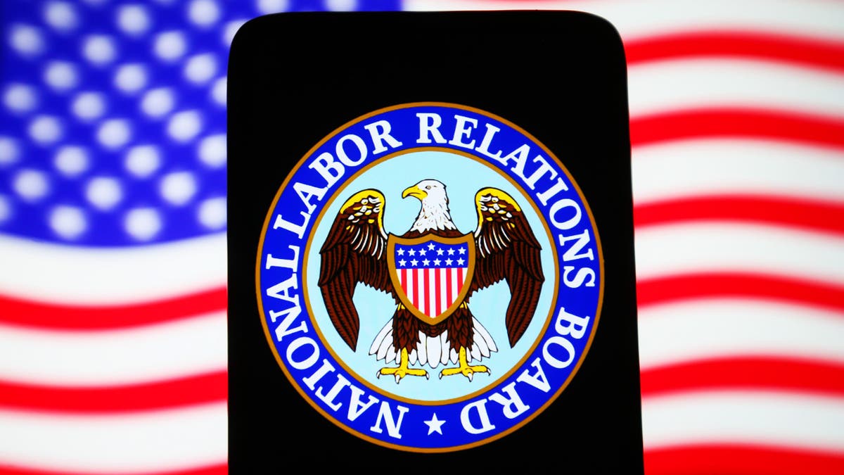 NLRB logo on a smartphone