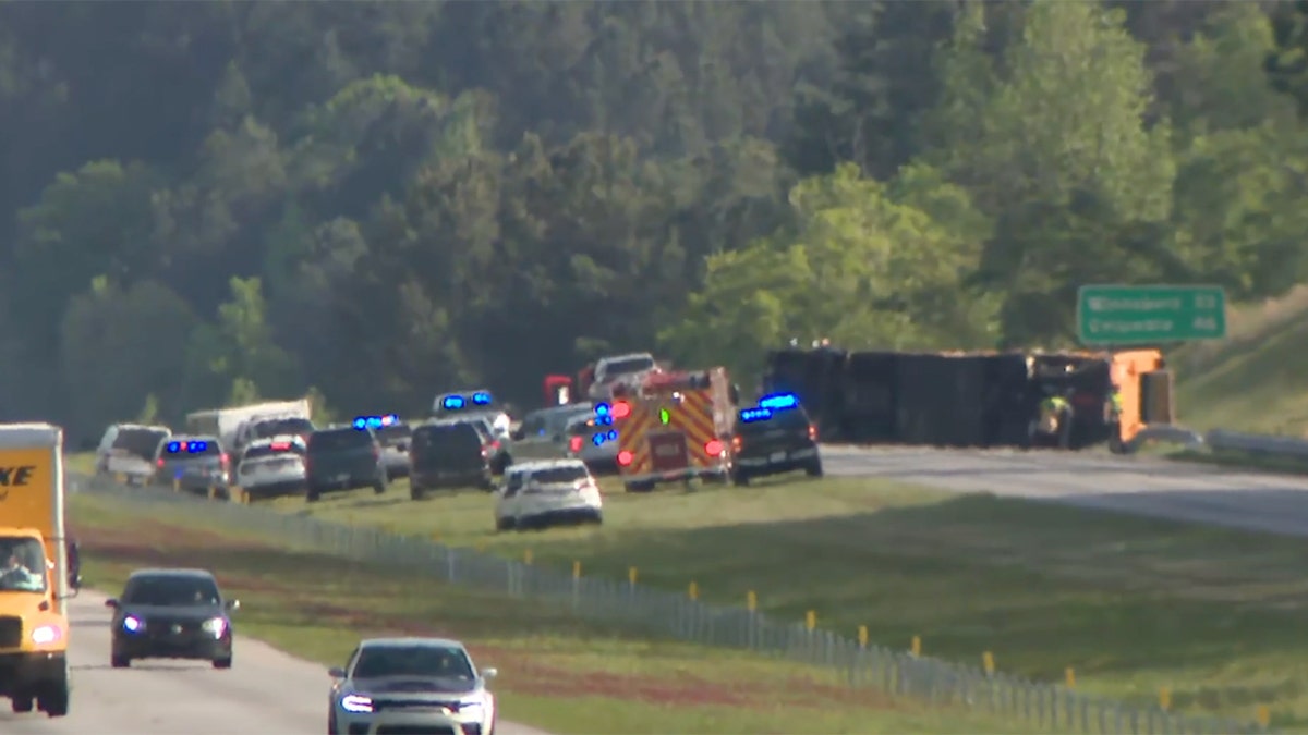 School bus overturns in South Carolina