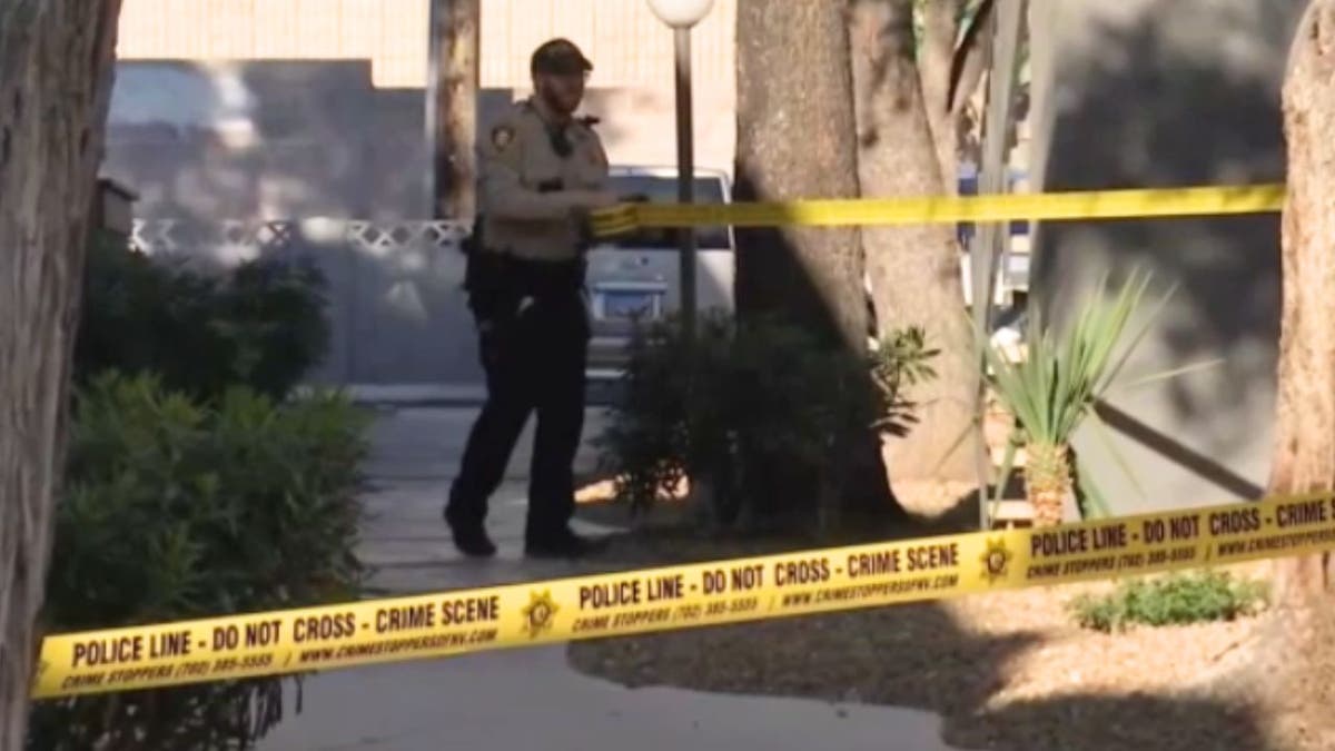 Police cordon off a crime scene in Las Vegas