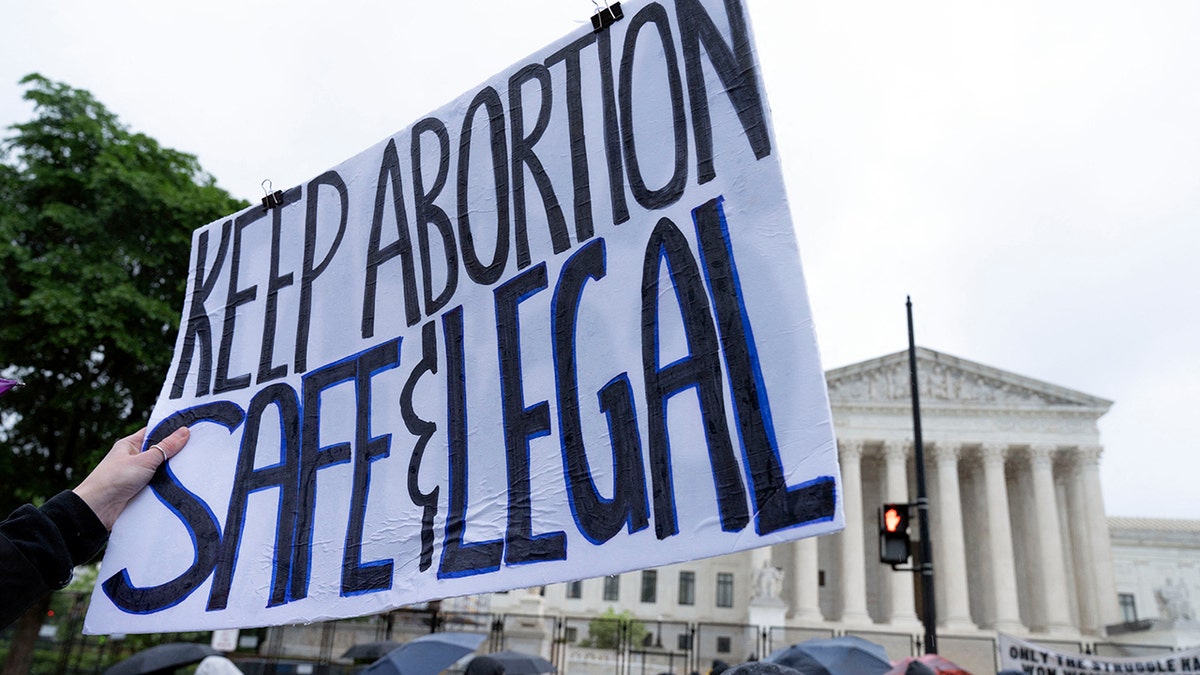 pro-abortion rights sign outside Supreme Court