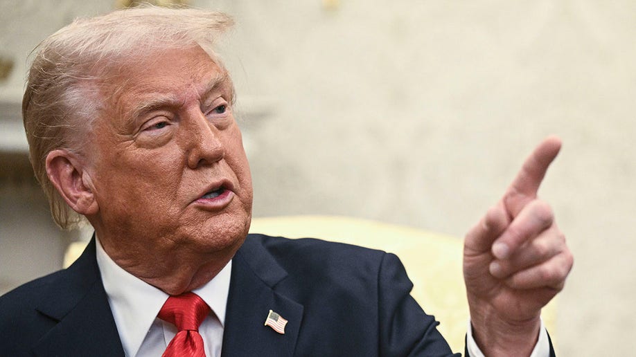 Trump points to reporters in Oval Office meeting with Bukele