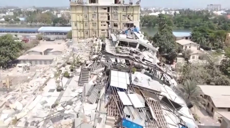 Drone video captures devastating Burma earthquake aftermath