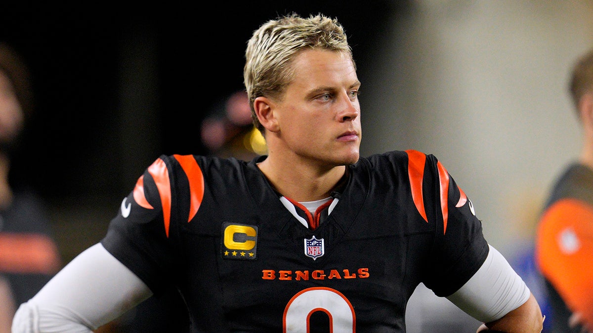 Joe Burrow looks on