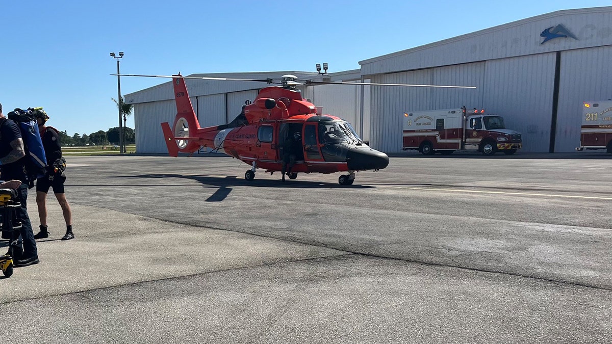 Martin County Fire Rescue receives patients from USCG helicopter