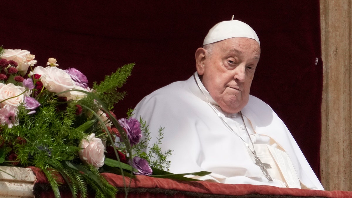 Pope Francis looks out at an audience